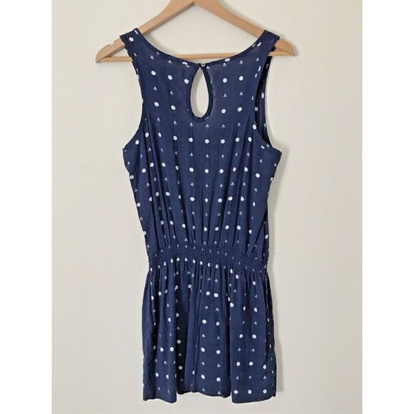 Hollister Navy Polka Dot Sleeveless Dress Size Medium - Picture 4 of 4